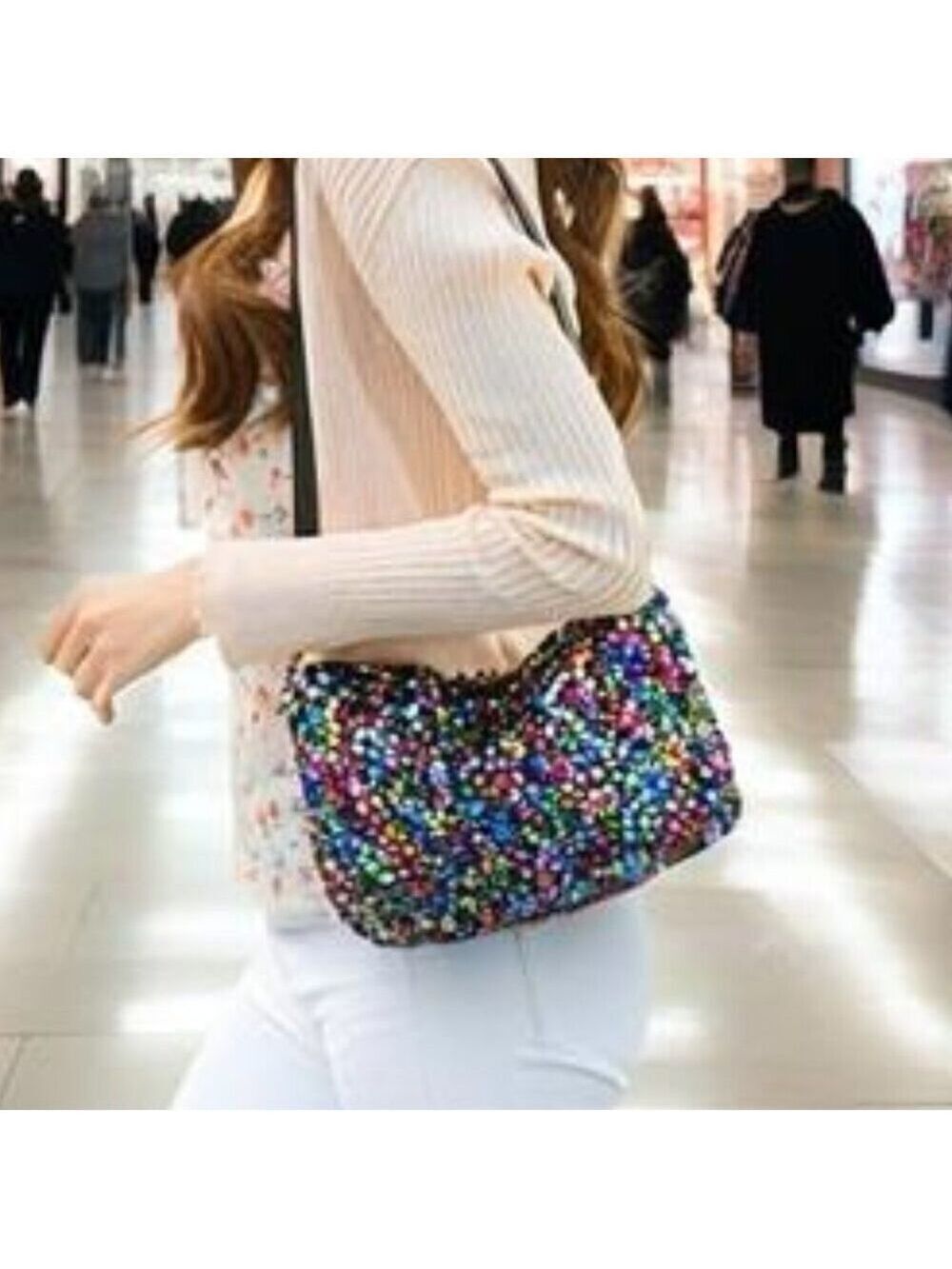 Sequin Purse Crossbody Shoulder Sparkly Bag Multicolor Handbag Elegant Clutch